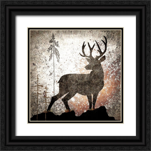Calling Deer Black Ornate Wood Framed Art Print with Double Matting by LightBoxJournal
