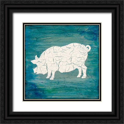 Farm Pig Black Ornate Wood Framed Art Print with Double Matting by LightBoxJournal
