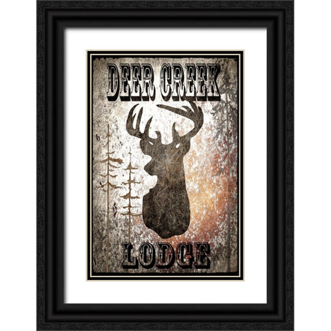 Lodge Deer Creek Lodge Black Ornate Wood Framed Art Print with Double Matting by LightBoxJournal