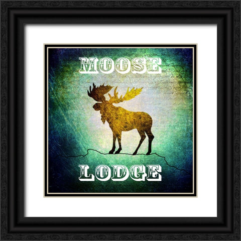 Lodge Moose Lodge Black Ornate Wood Framed Art Print with Double Matting by LightBoxJournal