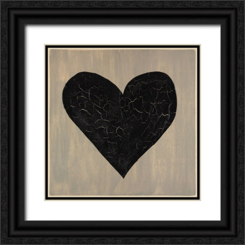 Love Heart Black Ornate Wood Framed Art Print with Double Matting by LightBoxJournal