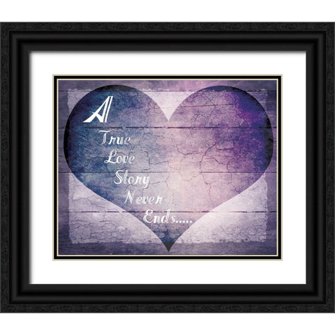 A True Love Story Never Ends Black Ornate Wood Framed Art Print with Double Matting by LightBoxJournal