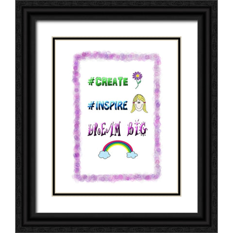 Create Inspire Dream Black Ornate Wood Framed Art Print with Double Matting by LightBoxJournal