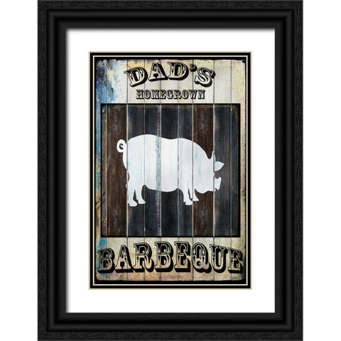 Dads BBQ 2 Black Ornate Wood Framed Art Print with Double Matting by LightBoxJournal