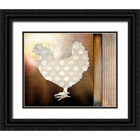 Morning Chicken 1 Black Ornate Wood Framed Art Print with Double Matting by LightBoxJournal