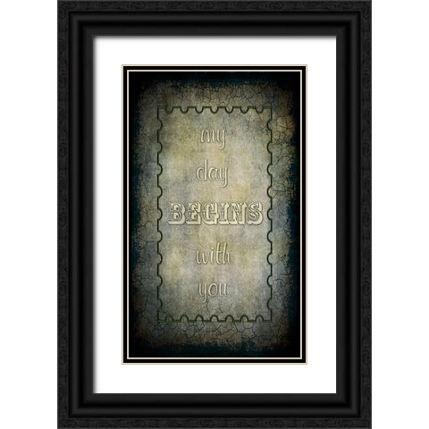 My Day Begins With You Black Ornate Wood Framed Art Print with Double Matting by LightBoxJournal