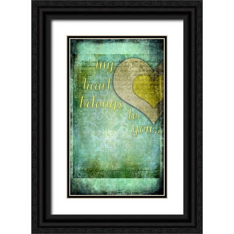 My Heart Belongs To You Black Ornate Wood Framed Art Print with Double Matting by LightBoxJournal
