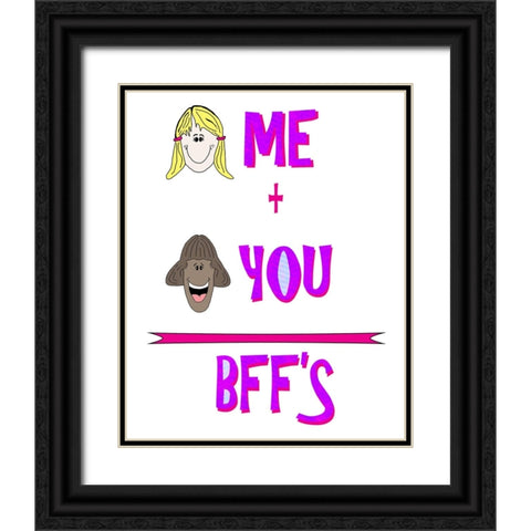 You Me Bffs Black Ornate Wood Framed Art Print with Double Matting by LightBoxJournal