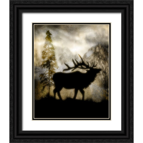Mystic Elk Black Ornate Wood Framed Art Print with Double Matting by LightBoxJournal