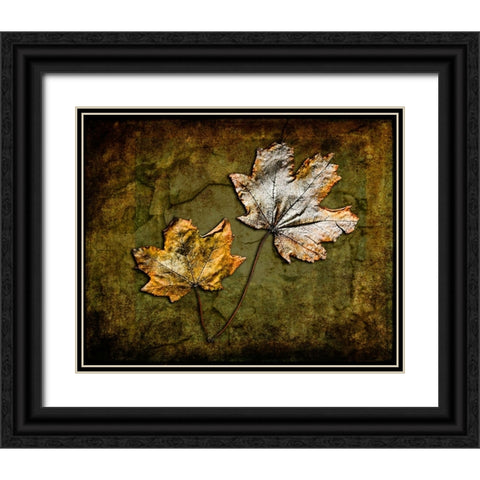 Metallic Leaf 2 Black Ornate Wood Framed Art Print with Double Matting by LightBoxJournal