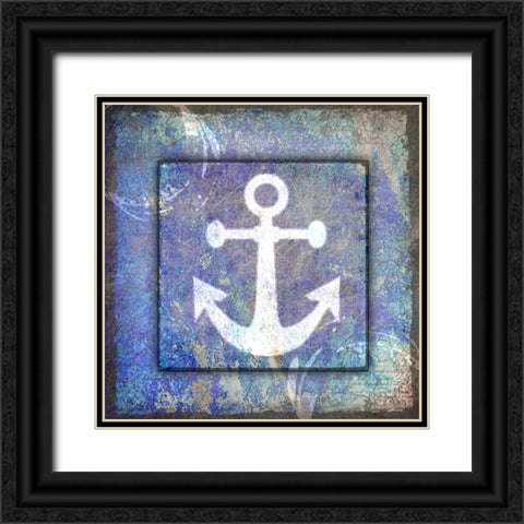 Beach House Anchor Black Ornate Wood Framed Art Print with Double Matting by LightBoxJournal