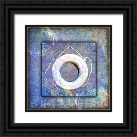 Beach House Life Saver Black Ornate Wood Framed Art Print with Double Matting by LightBoxJournal