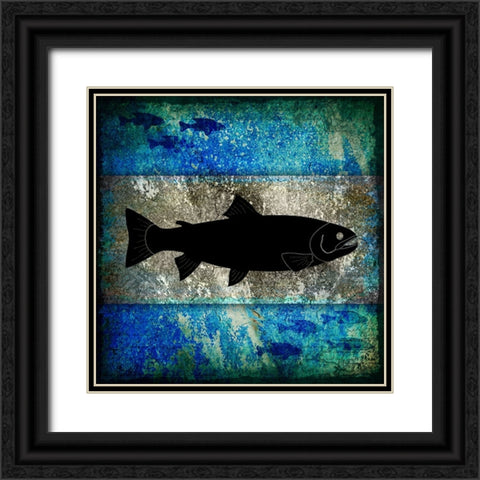 Fishing Rules Trout Black Ornate Wood Framed Art Print with Double Matting by LightBoxJournal