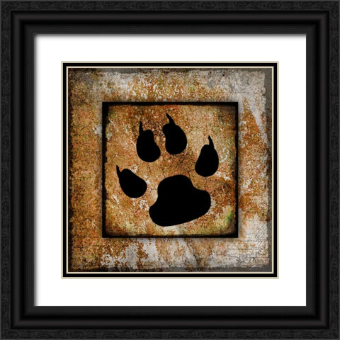 Your True Friend Paw Print Black Ornate Wood Framed Art Print with Double Matting by LightBoxJournal