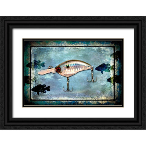 Fishing - Big Mouth Lure Black Ornate Wood Framed Art Print with Double Matting by LightBoxJournal