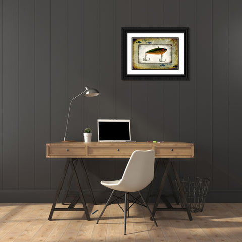 Fishing - Bait Lure Black Ornate Wood Framed Art Print with Double Matting by LightBoxJournal