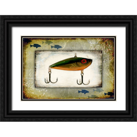 Fishing - Bait Lure Black Ornate Wood Framed Art Print with Double Matting by LightBoxJournal