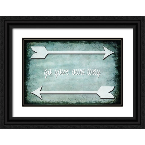Choose Path - Go Own Way Black Ornate Wood Framed Art Print with Double Matting by LightBoxJournal