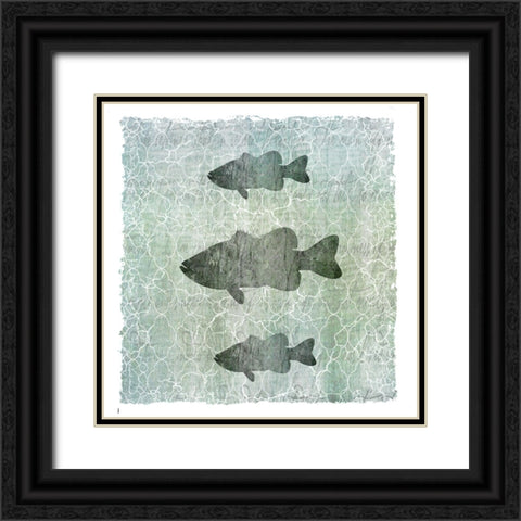 Life Is Better At The Lake Bass Black Ornate Wood Framed Art Print with Double Matting by LightBoxJournal