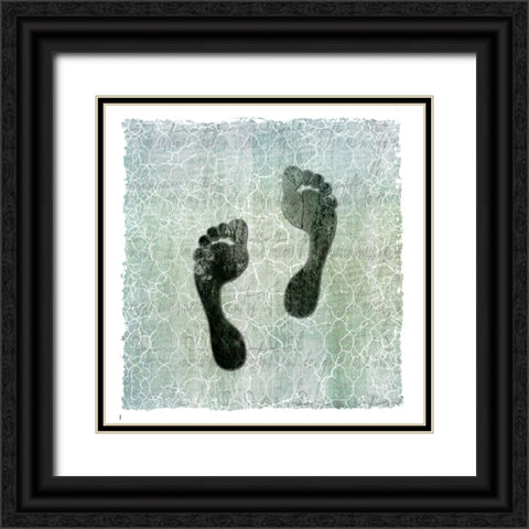 Life Is Better At The Lake Foot Print Black Ornate Wood Framed Art Print with Double Matting by LightBoxJournal