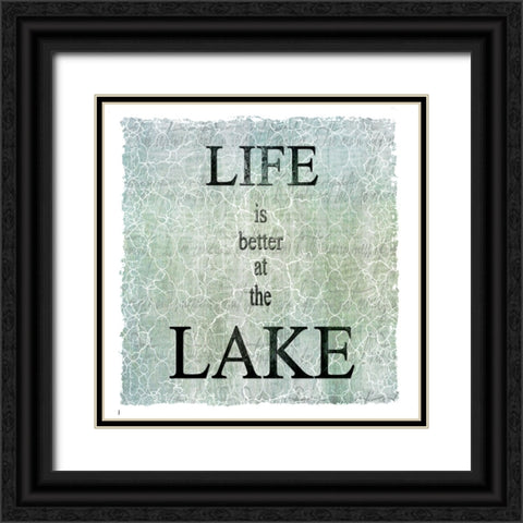 Life Is Better At The Lake Black Ornate Wood Framed Art Print with Double Matting by LightBoxJournal