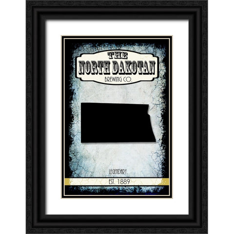 States Brewing Co_North Dakota Black Ornate Wood Framed Art Print with Double Matting by LightBoxJournal