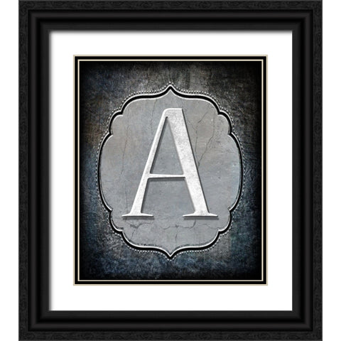Letter A Black Ornate Wood Framed Art Print with Double Matting by LightBoxJournal