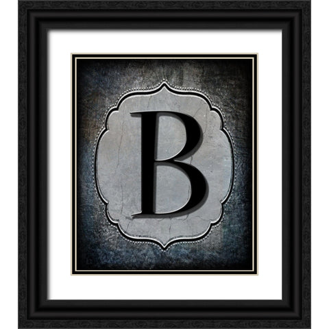 Letter B Black Ornate Wood Framed Art Print with Double Matting by LightBoxJournal
