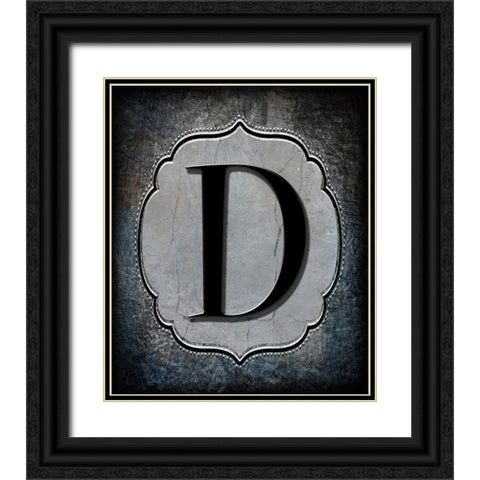 Letter D Black Ornate Wood Framed Art Print with Double Matting by LightBoxJournal