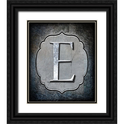 Letter E Black Ornate Wood Framed Art Print with Double Matting by LightBoxJournal