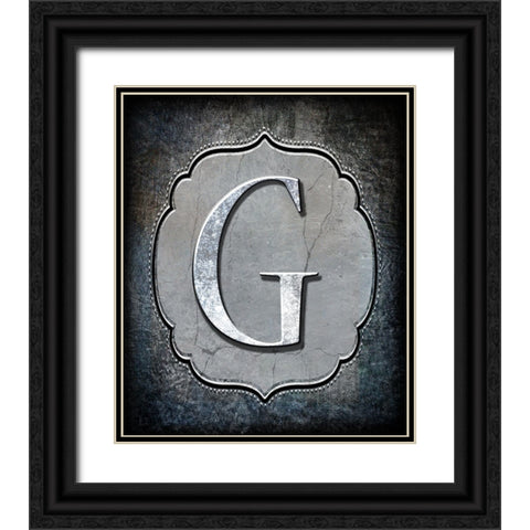 Letter G Black Ornate Wood Framed Art Print with Double Matting by LightBoxJournal