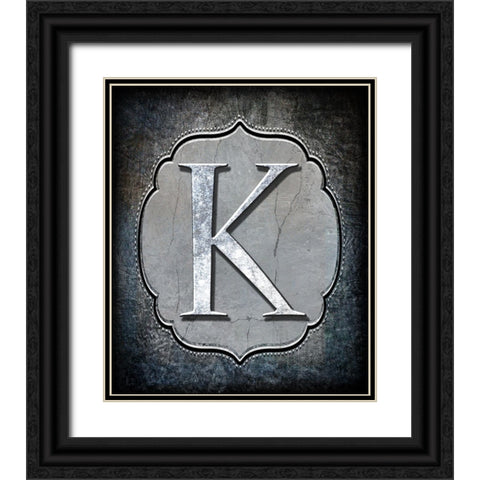 Letter K Black Ornate Wood Framed Art Print with Double Matting by LightBoxJournal