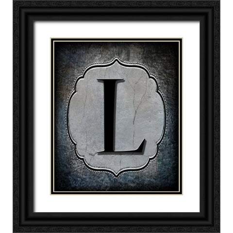 Letter L Black Ornate Wood Framed Art Print with Double Matting by LightBoxJournal