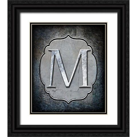 Letter M Black Ornate Wood Framed Art Print with Double Matting by LightBoxJournal