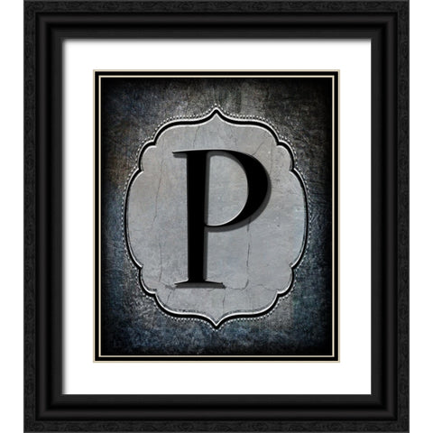 Letter P Black Ornate Wood Framed Art Print with Double Matting by LightBoxJournal