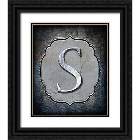 Letter S Black Ornate Wood Framed Art Print with Double Matting by LightBoxJournal