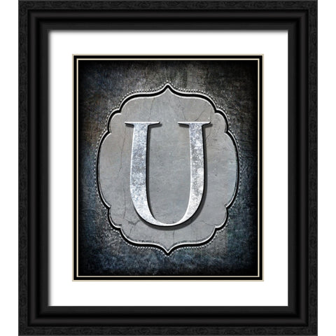 Letter U Black Ornate Wood Framed Art Print with Double Matting by LightBoxJournal