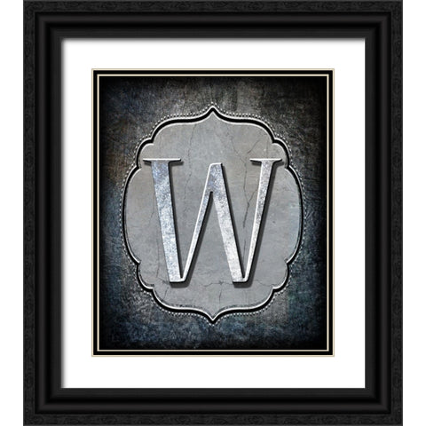Letter W Black Ornate Wood Framed Art Print with Double Matting by LightBoxJournal