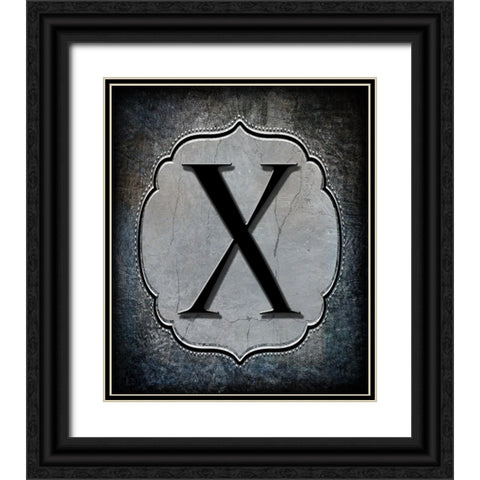 Letter X Black Ornate Wood Framed Art Print with Double Matting by LightBoxJournal