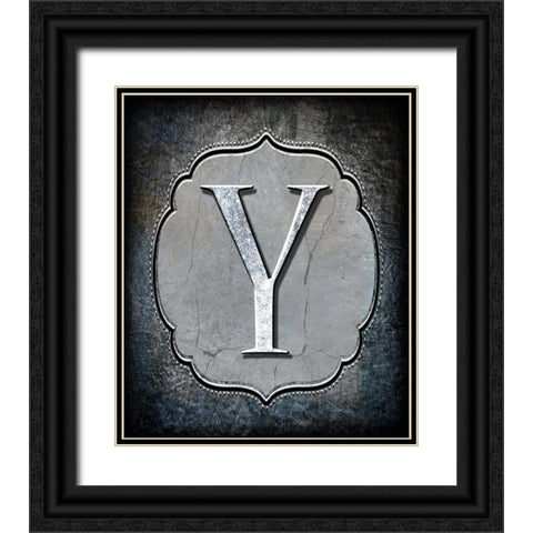 Letter Y Black Ornate Wood Framed Art Print with Double Matting by LightBoxJournal