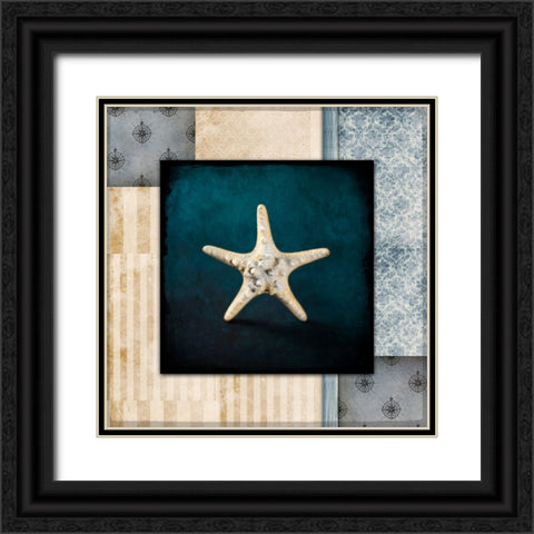 Blue Sea Bumpy Star Black Ornate Wood Framed Art Print with Double Matting by LightBoxJournal