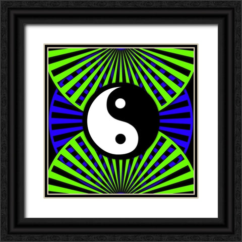 Black Light Pattern 3 Black Ornate Wood Framed Art Print with Double Matting by LightBoxJournal