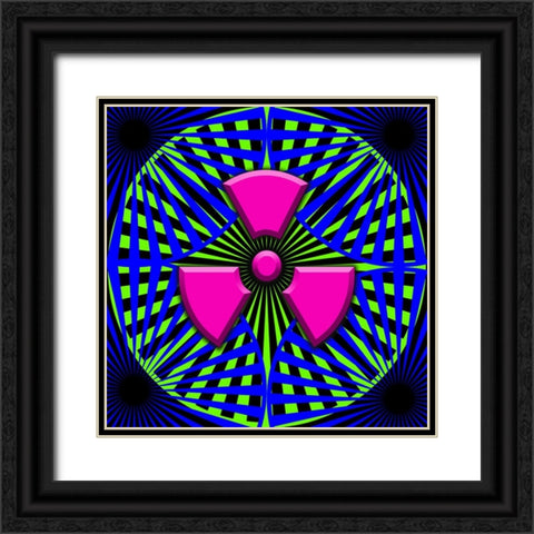 Black Light Pattern Black Ornate Wood Framed Art Print with Double Matting by LightBoxJournal