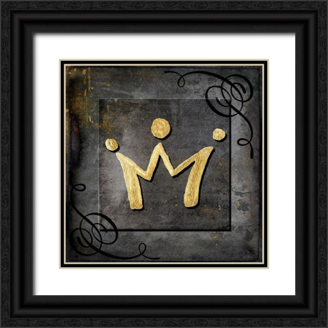 Grunge Gold Crown Black Ornate Wood Framed Art Print with Double Matting by LightBoxJournal
