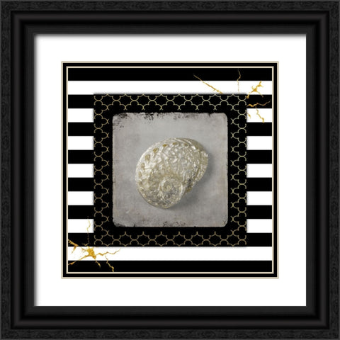 Golden Sea With Stripes 2 Black Ornate Wood Framed Art Print with Double Matting by LightBoxJournal