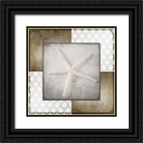 Vintage Natuical Star 3 Black Ornate Wood Framed Art Print with Double Matting by LightBoxJournal