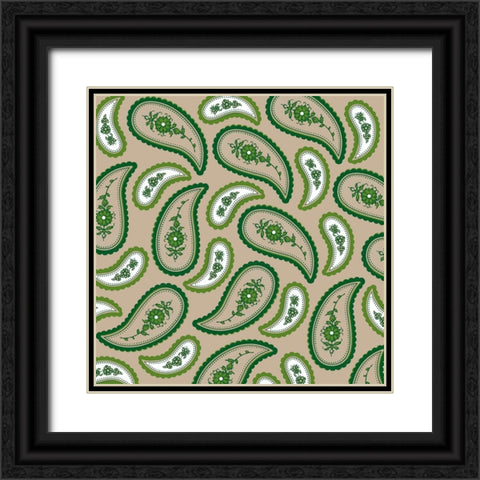 Camo Paisley 1 Black Ornate Wood Framed Art Print with Double Matting by LightBoxJournal