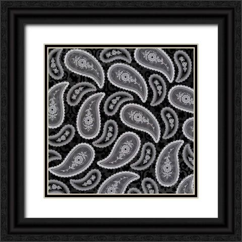 Camo Paisley 4_texture 2 Black Ornate Wood Framed Art Print with Double Matting by LightBoxJournal