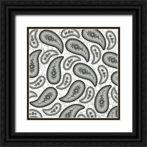 Camo Paisley 4_texture 3 Black Ornate Wood Framed Art Print with Double Matting by LightBoxJournal