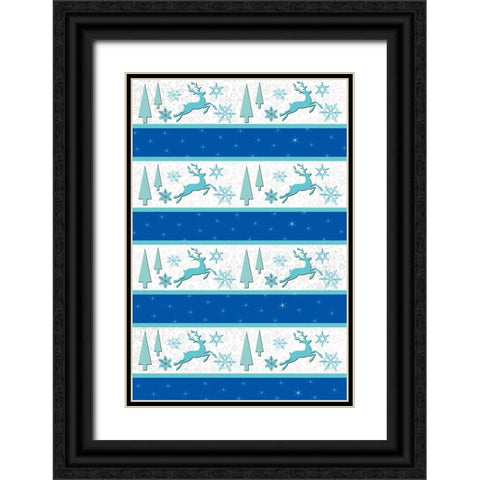 Christmas Wrap 1 Black Ornate Wood Framed Art Print with Double Matting by LightBoxJournal